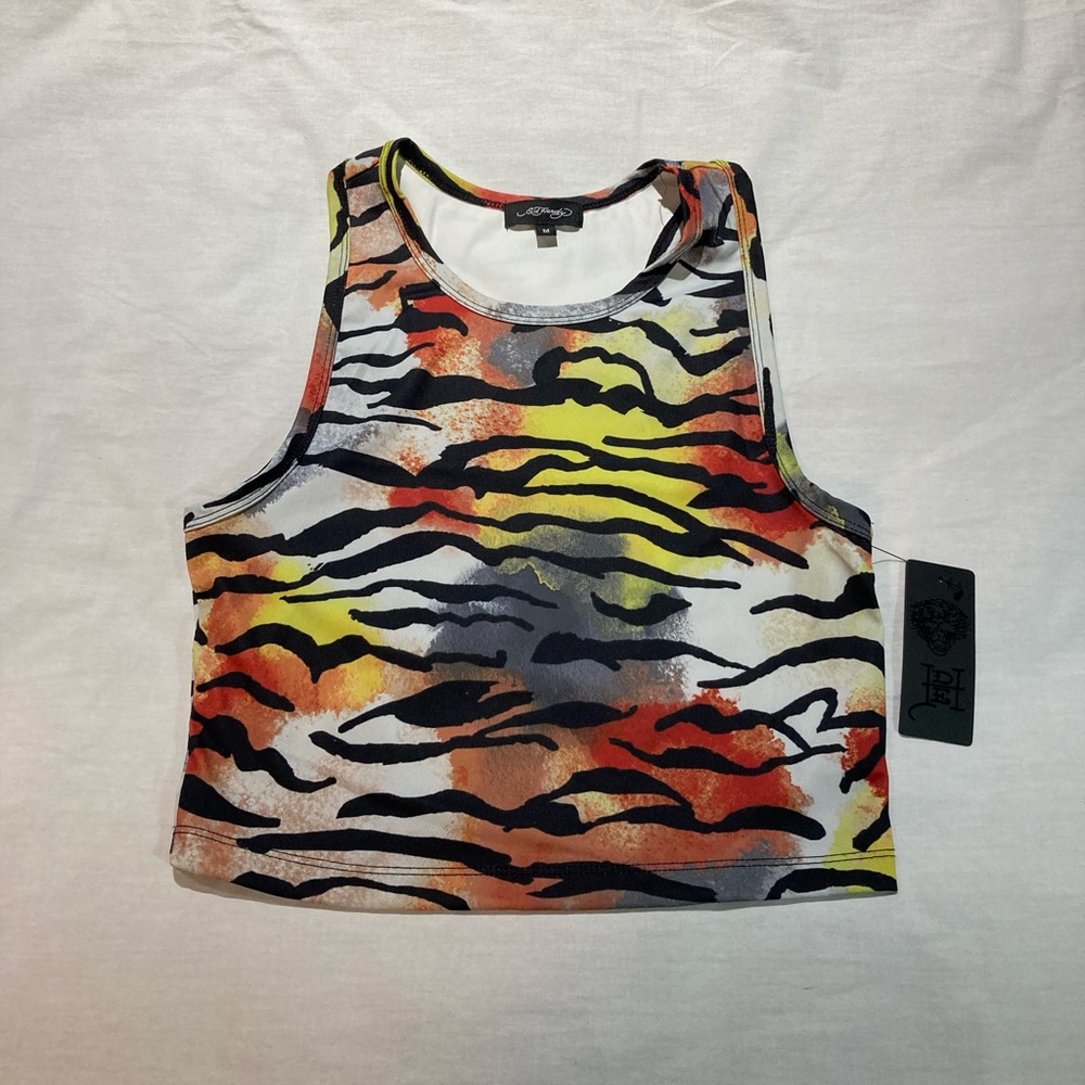 Ed Hardy Tiger Striped Tank Top, Women’s size medium, NWT!
